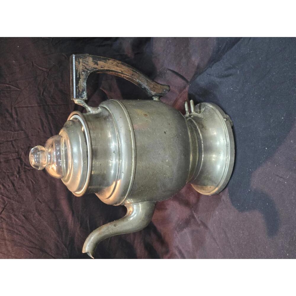 Vintage Universal Teapot with Wooden Handle and Glass Lid